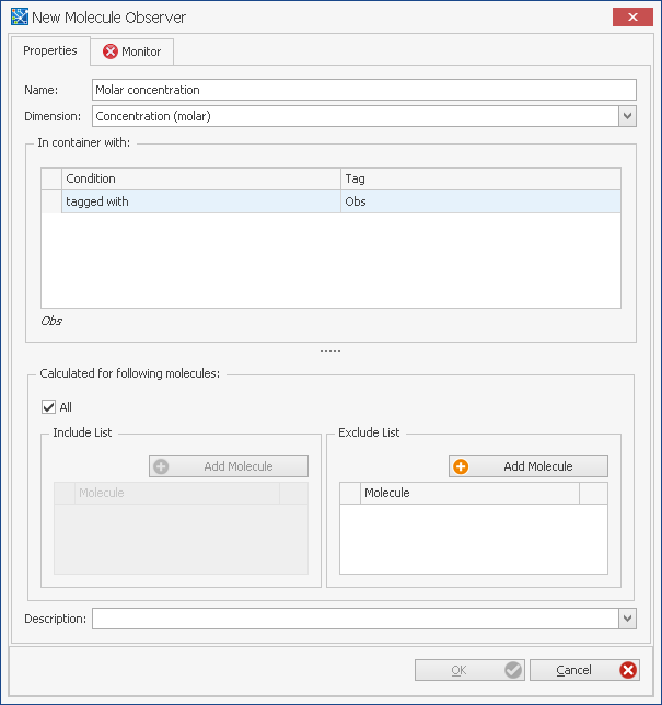New Molecule Observer window